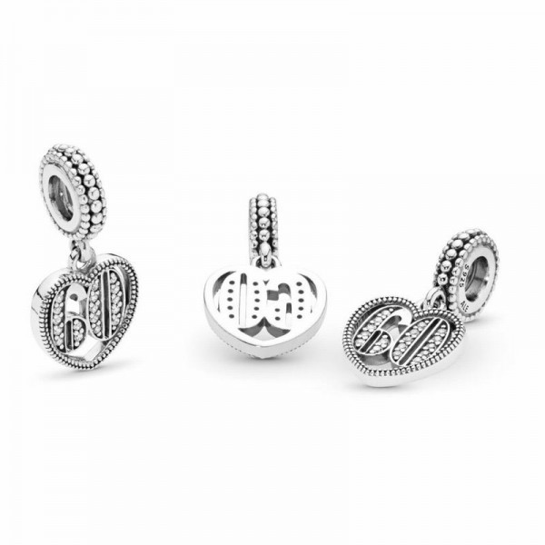Pandora Jewelry 60 Dangle Charm Sale,Sterling Silver,Clear CZ