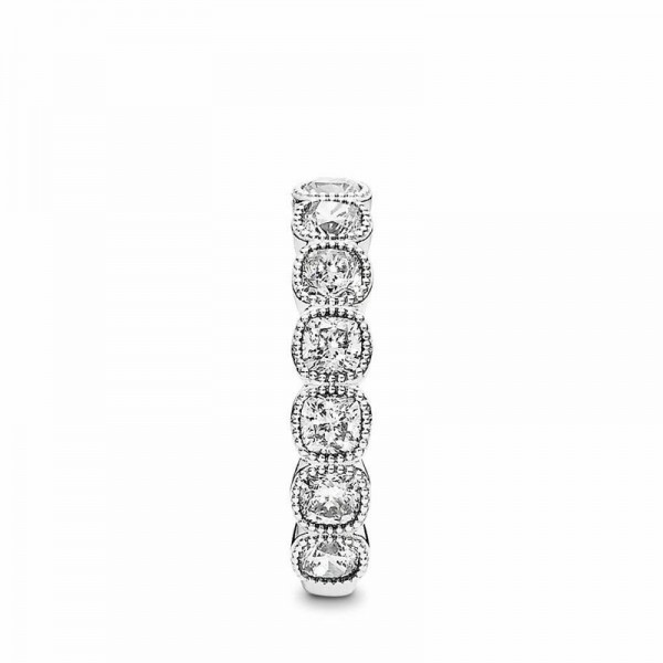 Pandora Jewelry Alluring Cushion Ring Sale,Sterling Silver,Clear CZ