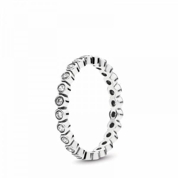 Pandora Jewelry Alluring Petite Brilliant Stackable Ring Sale,Sterling Silver,Clear CZ