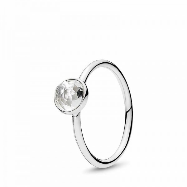 Pandora Jewelry April Droplet Ring Sale,Sterling Silver