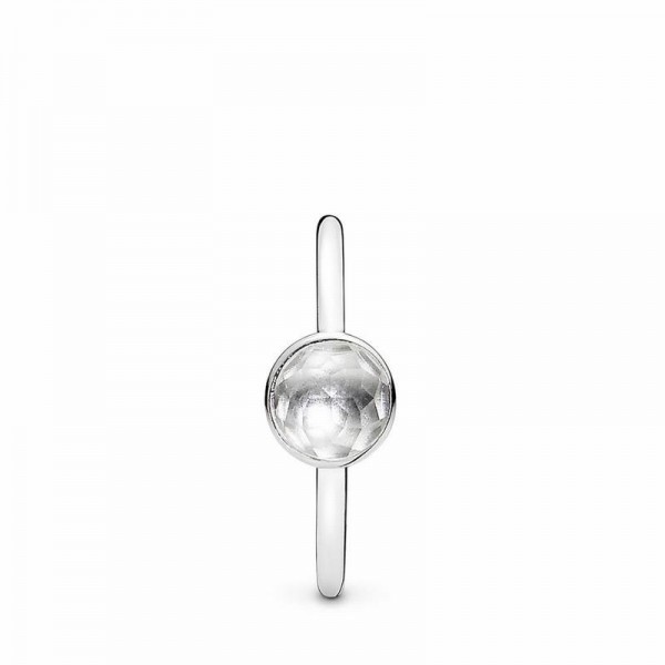 Pandora Jewelry April Droplet Ring Sale,Sterling Silver