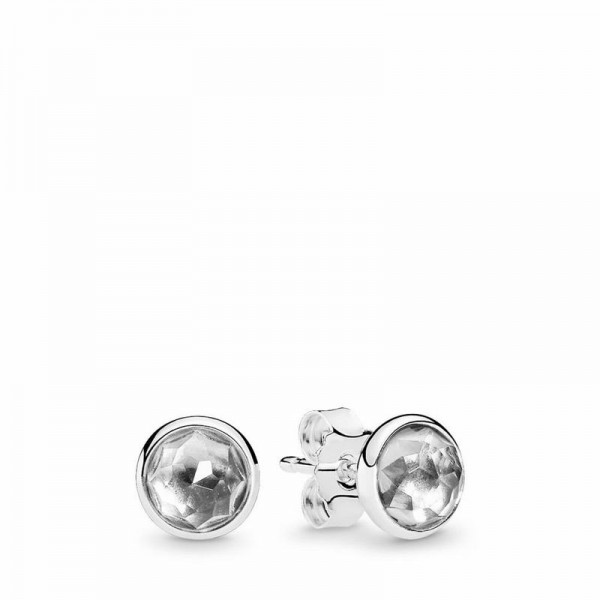 Pandora Jewelry April Droplets Stud Earrings Sale,Sterling Silver