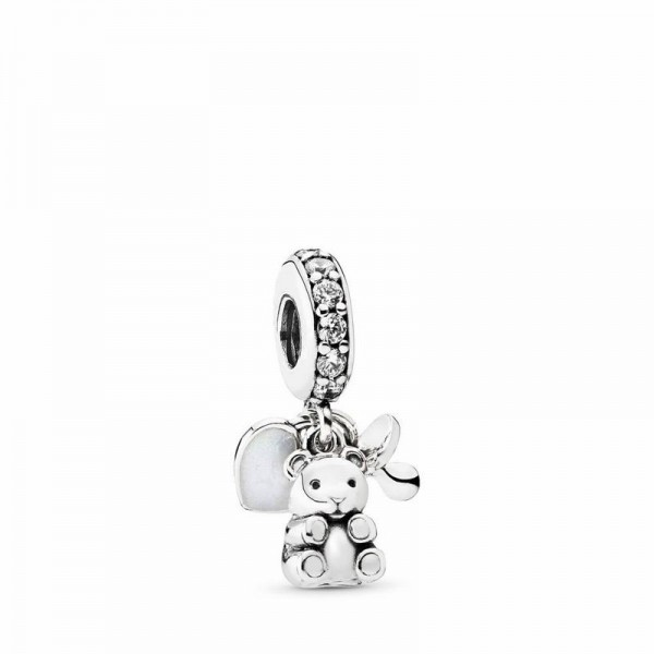 Pandora Jewelry Baby Treasures Dangle Charm Sale,Sterling Silver,Clear CZ