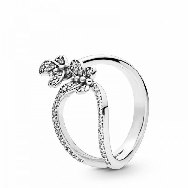 Pandora Jewelry Bedazzling Butterflies Ring Sale,Sterling Silver,Clear CZ