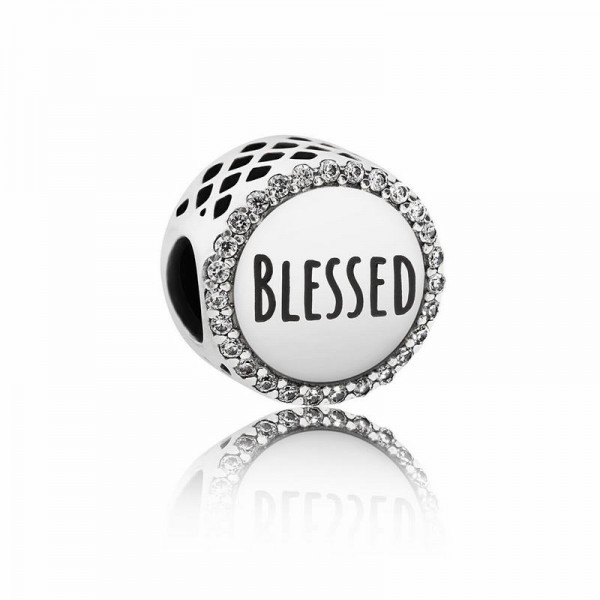 Pandora Jewelry Blessed Charm Sale,Sterling Silver,Clear CZ