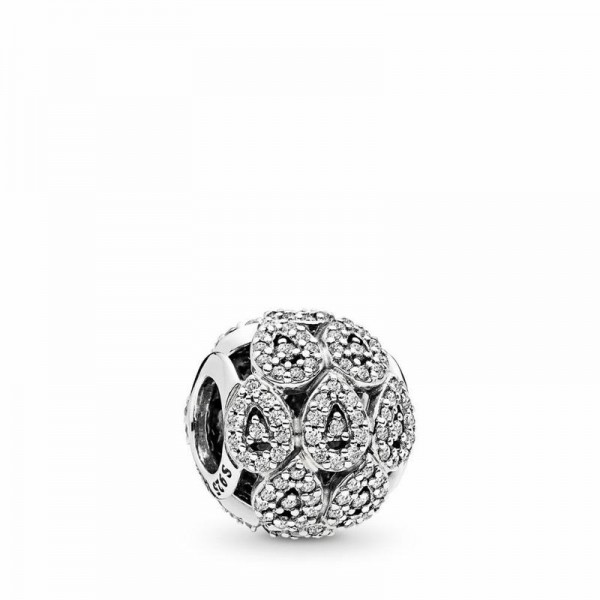 Pandora Jewelry Cascading Glamour Charm Sale,Sterling Silver,Clear CZ