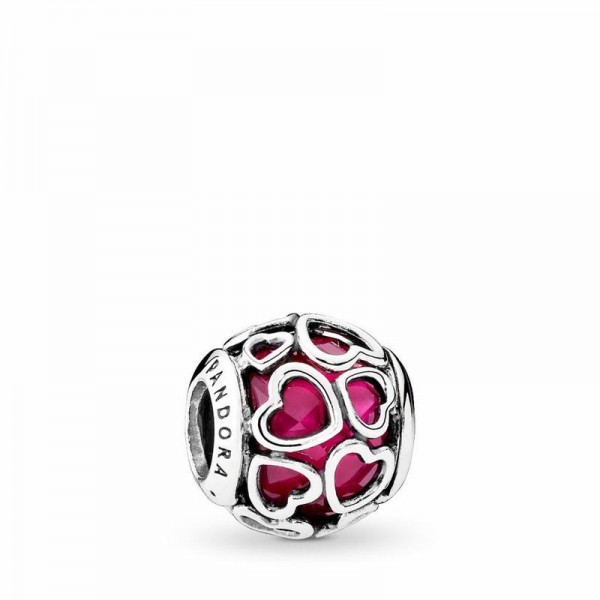 Pandora Jewelry Cerise Encased in Love Charm Sale,Sterling Silver