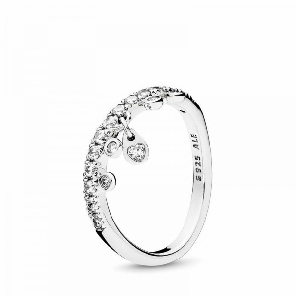 Pandora Jewelry Chandelier Droplets Ring Sale,Sterling Silver,Clear CZ