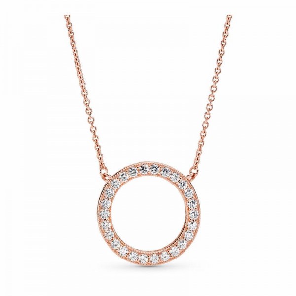 Pandora Jewelry Circle of Sparkle Necklace Sale,Pandora Rose™,Clear CZ