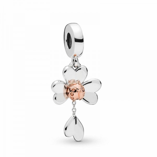 Pandora Jewelry Clover & Ladybird Dangle Charm Sale,Pandora Rose™