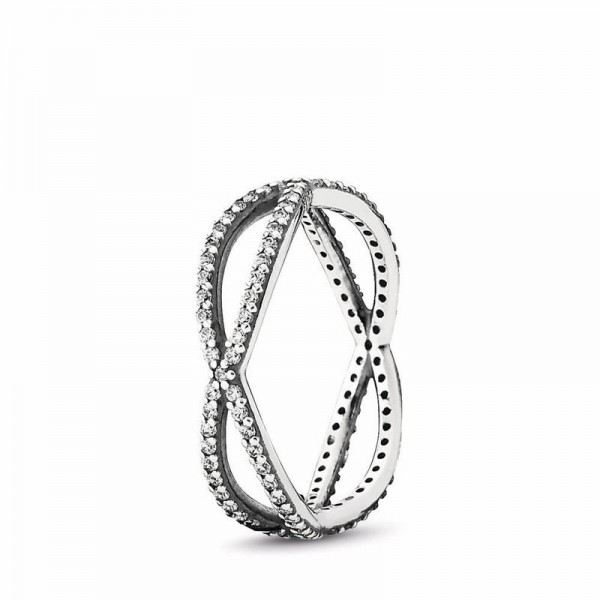 Pandora Jewelry Crossing Paths Ring Sale,Sterling Silver,Clear CZ
