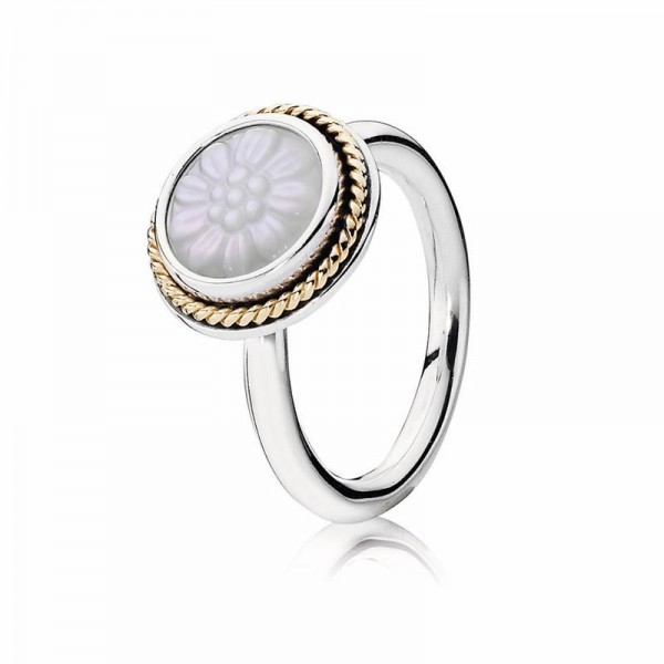 Pandora Jewelry Daisy Signet Ring Sale,Mother Of Pearl