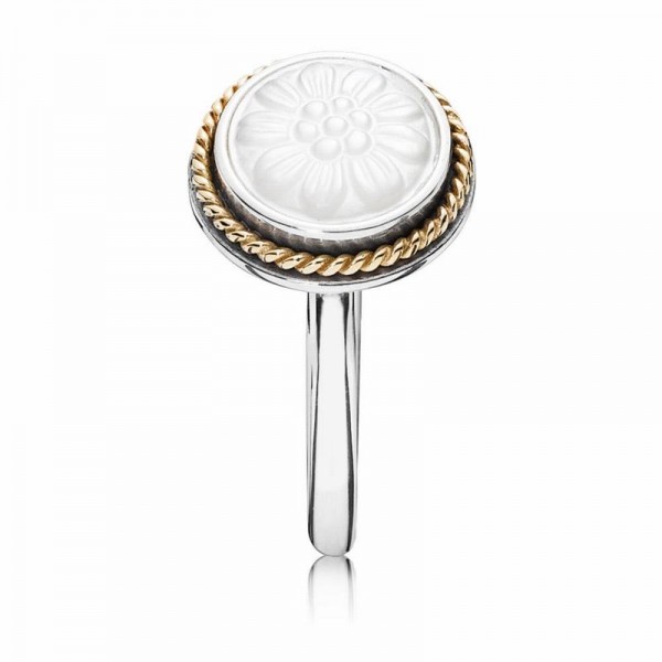 Pandora Jewelry Daisy Signet Ring Sale,Mother Of Pearl