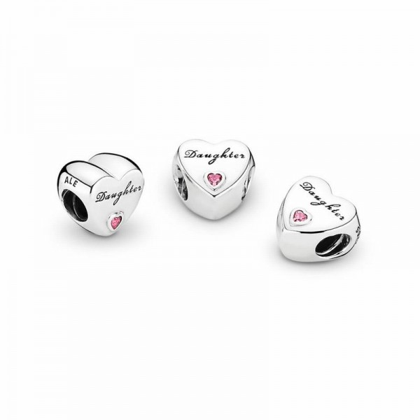 Pandora Jewelry Daughter's Love Charm Sale,Sterling Silver,Clear CZ