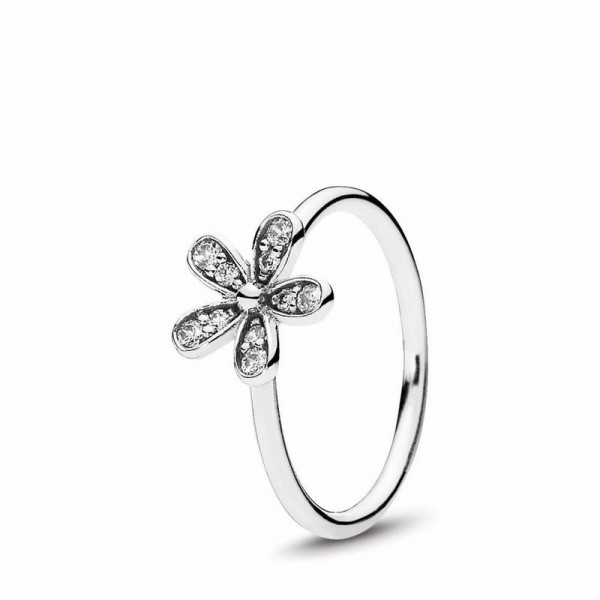 Pandora Jewelry Dazzling Daisy Ring Sale,Sterling Silver,Clear CZ