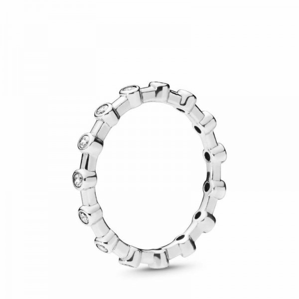 Pandora Jewelry Dazzling Dots Ring Sale,Sterling Silver,Clear CZ