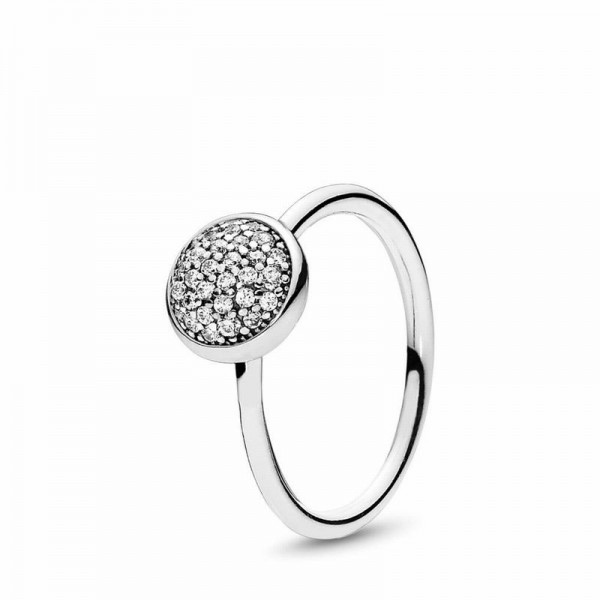 Pandora Jewelry Dazzling Droplet Ring Sale,Sterling Silver,Clear CZ