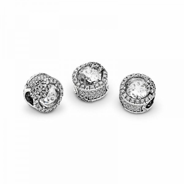 Pandora Jewelry Dazzling Snowflake Charm Sale,Sterling Silver,Clear CZ