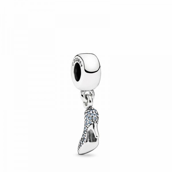 Pandora Jewelry Disney Cinderella Sparkling Slipper Dangle Charm Sale,Sterling Silver,Clear CZ