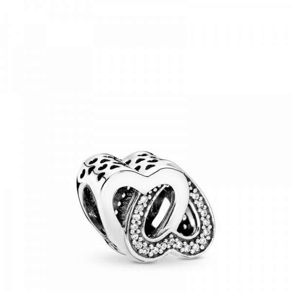 Pandora Jewelry Entwined Love Charm Sale,Sterling Silver,Clear CZ
