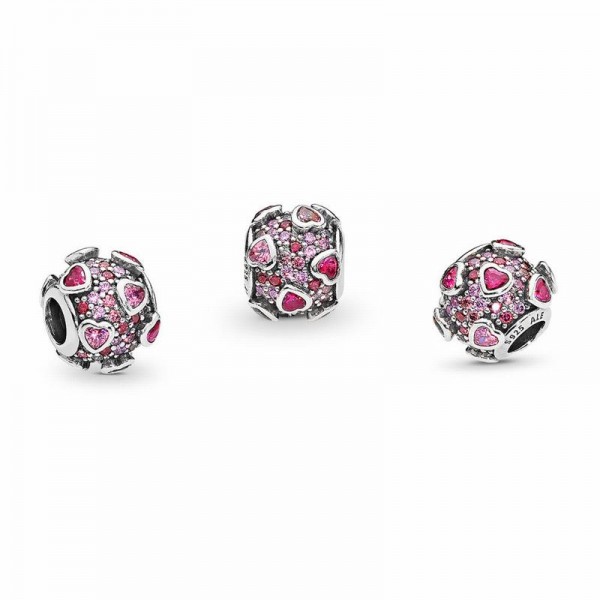 Pandora Jewelry Explosion of Love Charm Sale,Sterling Silver,Clear CZ