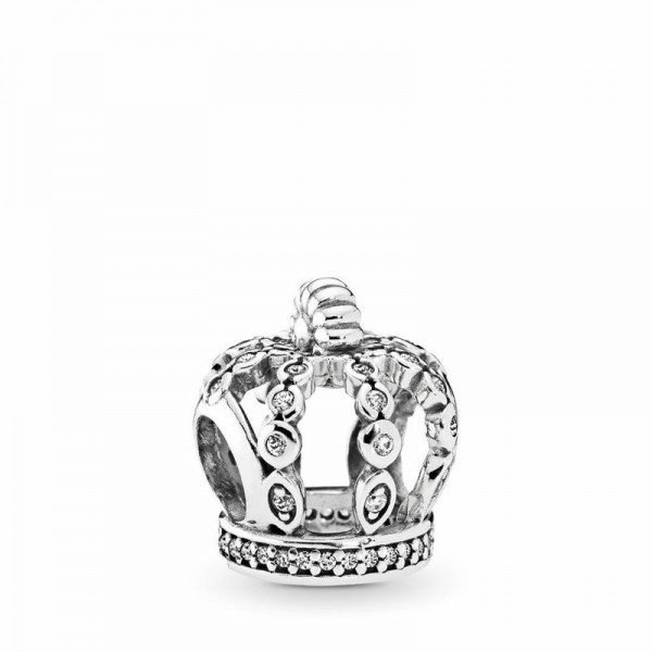 Pandora Jewelry Fairytale Crown Charm Sale,Sterling Silver,Clear CZ