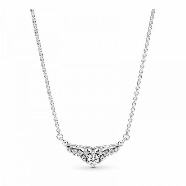 Pandora Jewelry Fairytale Tiara Necklace Sale,Sterling Silver,Clear CZ