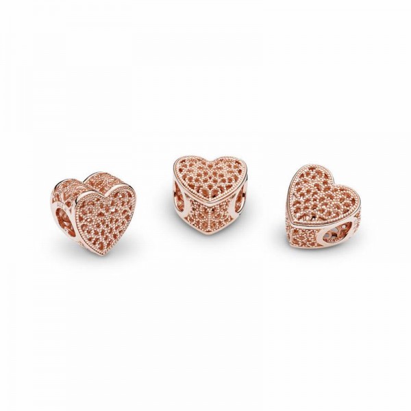 Pandora Jewelry Filigree & Beaded Heart Charm Sale,Pandora Rose™