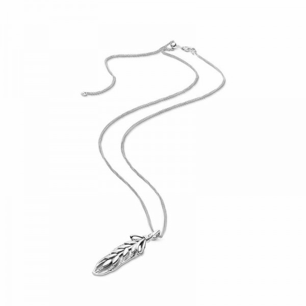 Pandora Jewelry Floating Grains Necklace Sale,Sterling Silver,Clear CZ
