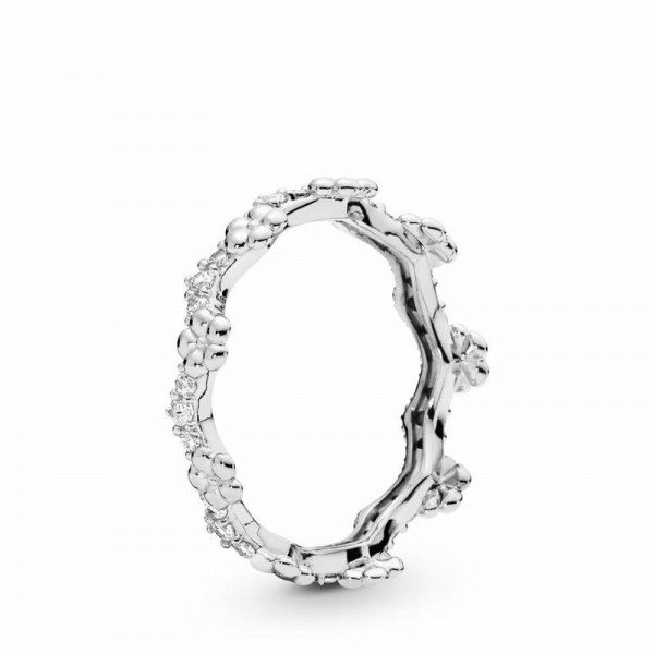 Pandora Jewelry Flower Crown Ring Sale,Sterling Silver,Clear CZ