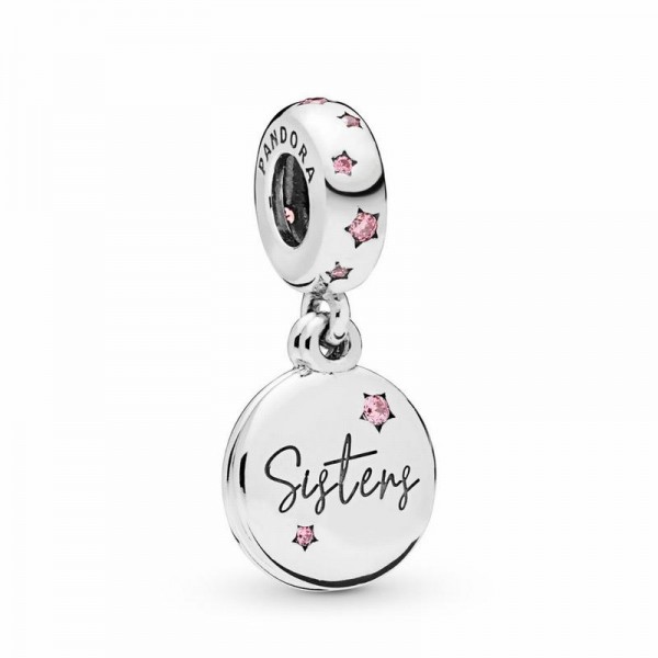 Pandora Jewelry Forever Sisters Dangle Charm Sale,Sterling Silver,Clear CZ