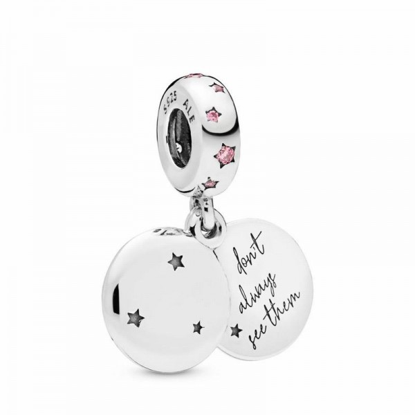Pandora Jewelry Forever Sisters Dangle Charm Sale,Sterling Silver,Clear CZ