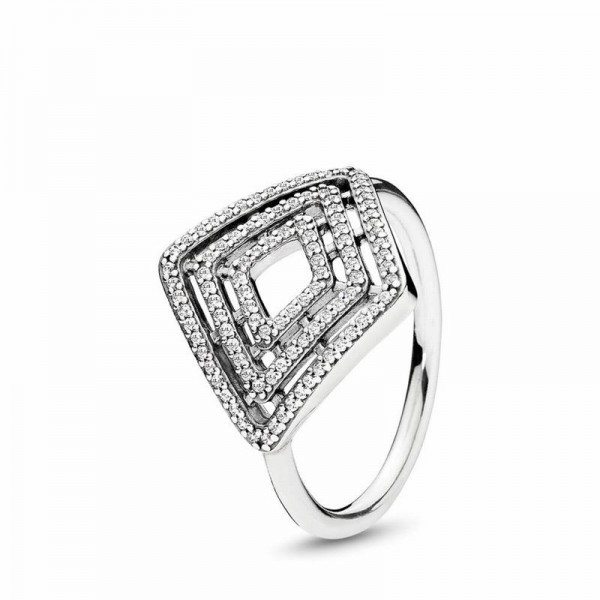 Pandora Jewelry Geometric Lines Ring Sale,Sterling Silver,Clear CZ