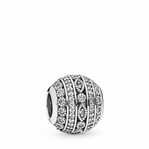 Pandora Jewelry Glittering Shapes Charm Sale,Sterling Silver,Clear CZ