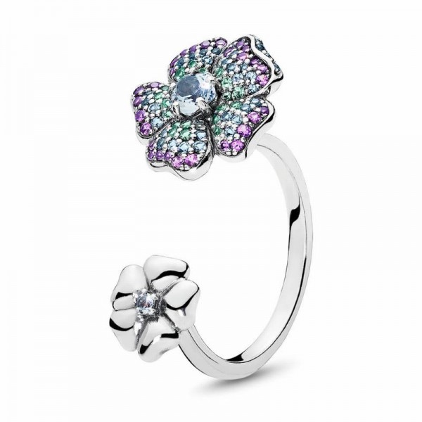 Pandora Jewelry Glorious Blooms Ring Sale,Sterling Silver,Clear CZ