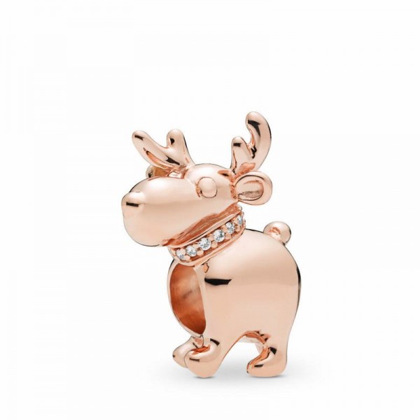Pandora Jewelry Happy Reindeer Charm Sale,Pandora Rose™,Clear CZ