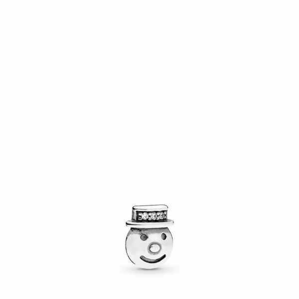Pandora Jewelry Happy Snowman Petite Locket Charm Sale,Sterling Silver,Clear CZ