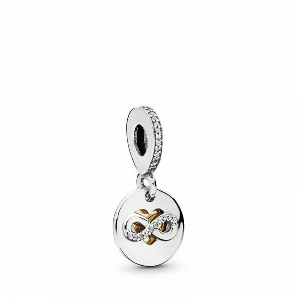 Pandora Jewelry Heart of Infinity Dangle Charm Sale,Two Tone,Clear CZ