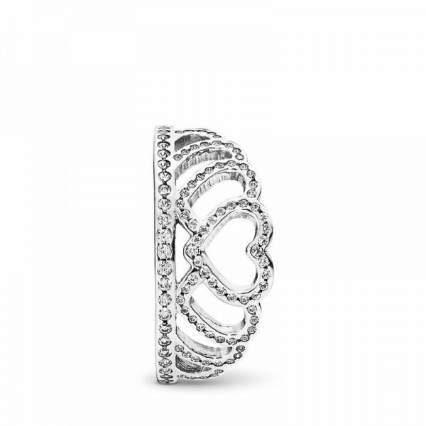 Pandora Jewelry Hearts Tiara Ring Sale,Sterling Silver,Clear CZ