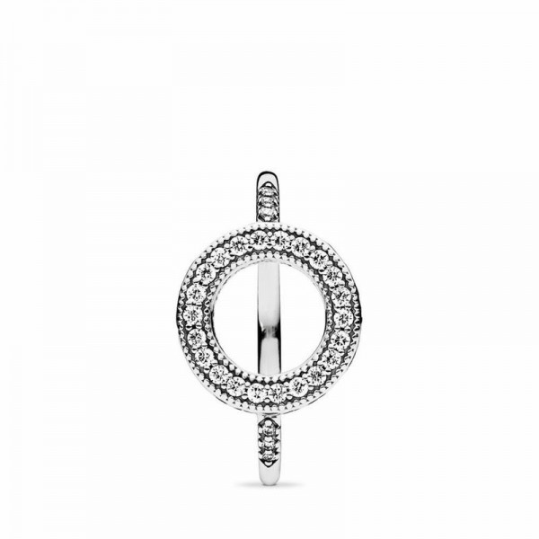 Pandora Jewelry Hearts of Pandora Jewelry Halo Ring Sale,Sterling Silver,Clear CZ