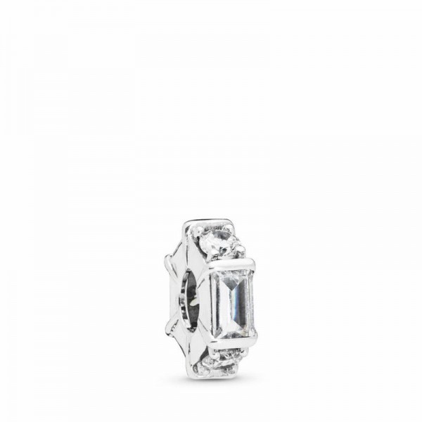 Pandora Jewelry Ice Sculpture Spacer Charm Sale,Sterling Silver,Clear CZ