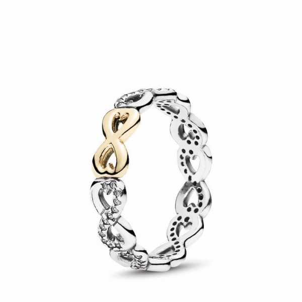 Pandora Jewelry Infinite Love Stackable Ring Sale,Two Tone,Clear CZ