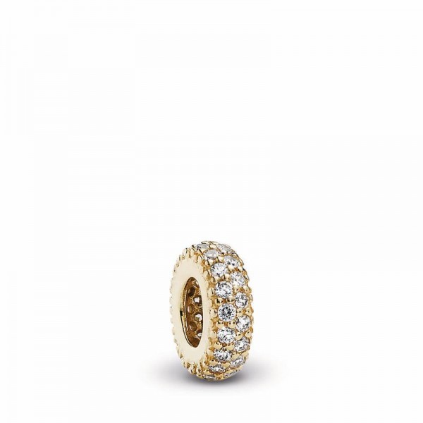 Pandora Jewelry Inspiration Within Spacer Charm Sale,14k Gold,Clear CZ
