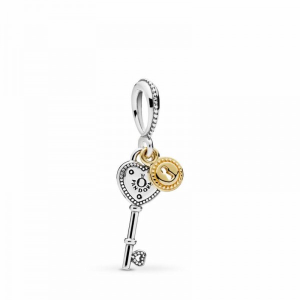 Pandora Jewelry Key to My Heart Dangle Charm Sale,Two Tone