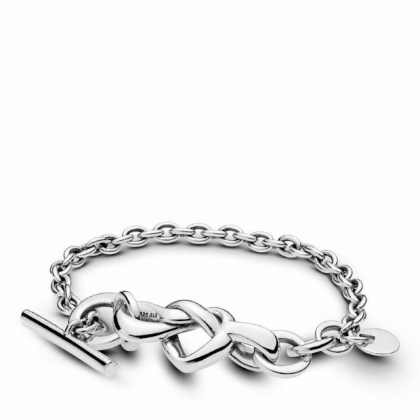 Pandora Jewelry Knotted Heart Bracelet Sale,Sterling Silver