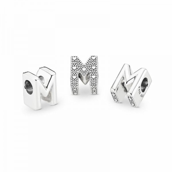 Pandora Jewelry Letter M Charm Sale,Sterling Silver