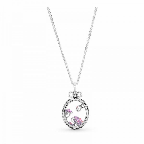 Pandora Jewelry Locket of Dazzle Necklace Sale,Sterling Silver,Clear CZ