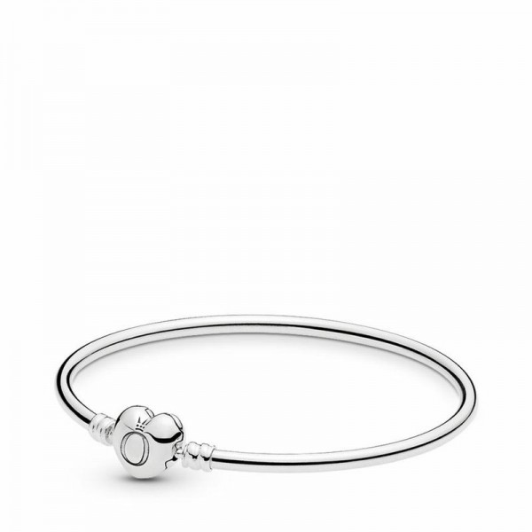Pandora Jewelry Logo Heart Clasp Moments Silver Bangle Bracelet Sale,Sterling Silver