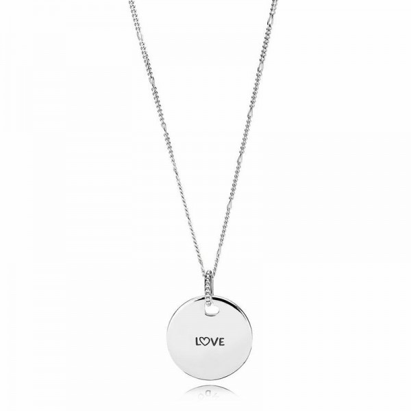 Pandora Jewelry Love Disc Necklace Sale,Sterling Silver