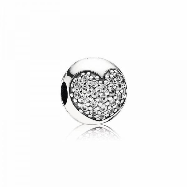 Pandora Jewelry Love Of My Life Clip Charm Sale,Sterling Silver,Clear CZ